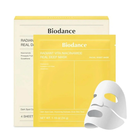Biodance – Radiant Vita Niacinamide Real Deep Mask 1Box 4pcs